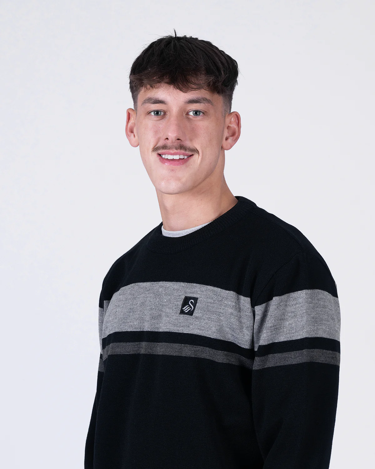Adult Panel Crew Neck - Black/Grey - Image 3