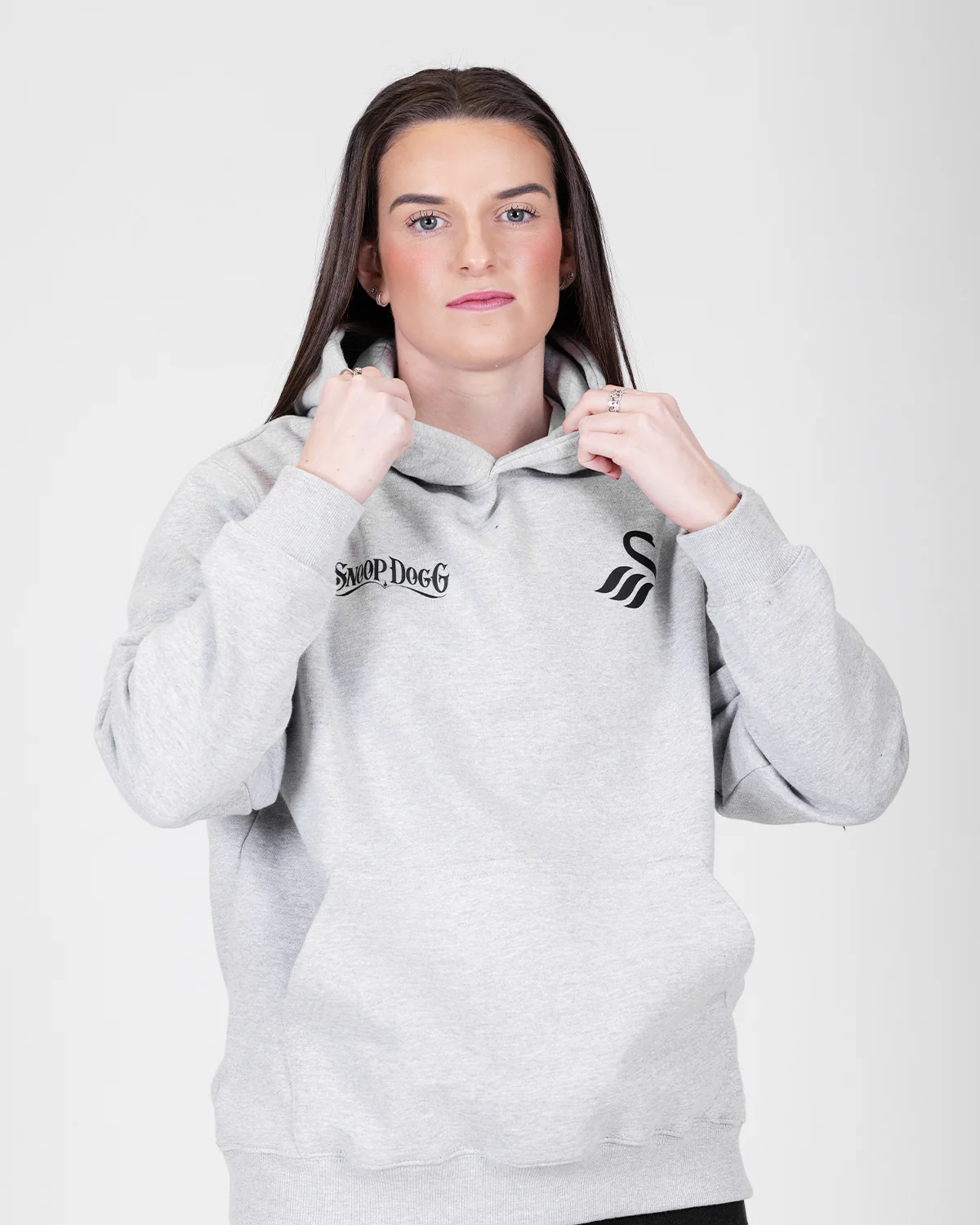 Adult Snoop Dogg x Swans Split Hoodie - Heather Grey - Image 3