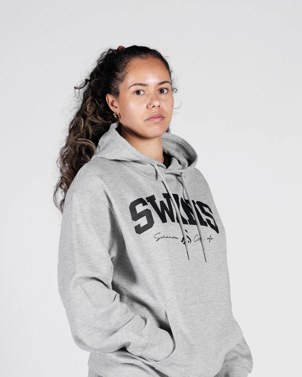 Swans College Oversized Hoodie - Heather Grey - Image 2