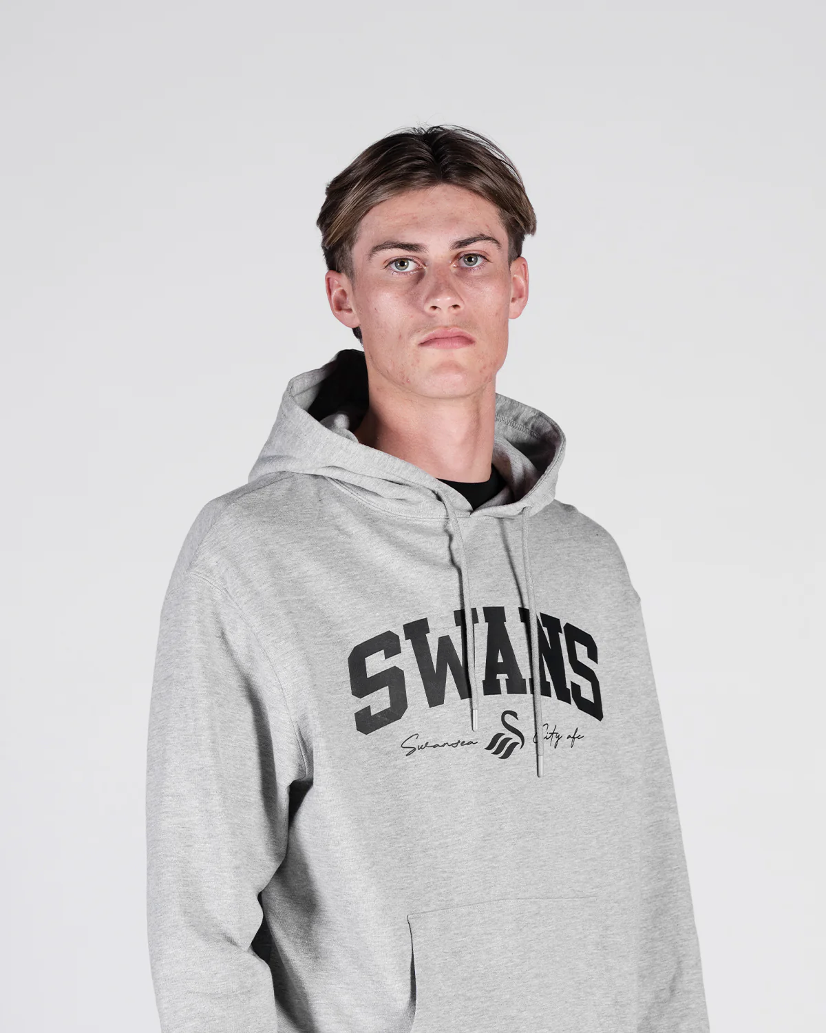Swans College Oversized Hoodie - Heather Grey - Image 3