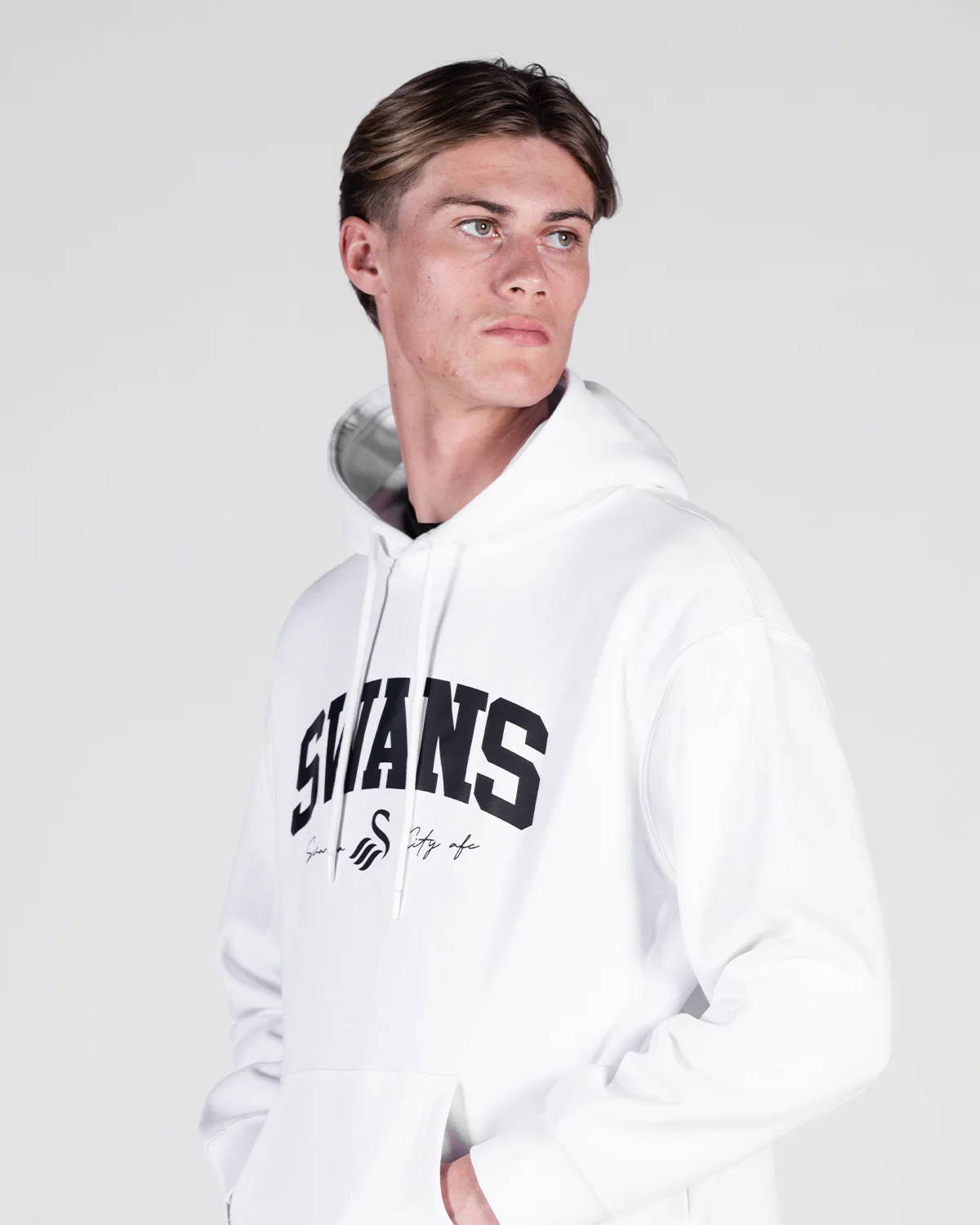Swans College Oversized Hoodie - White - Image 4